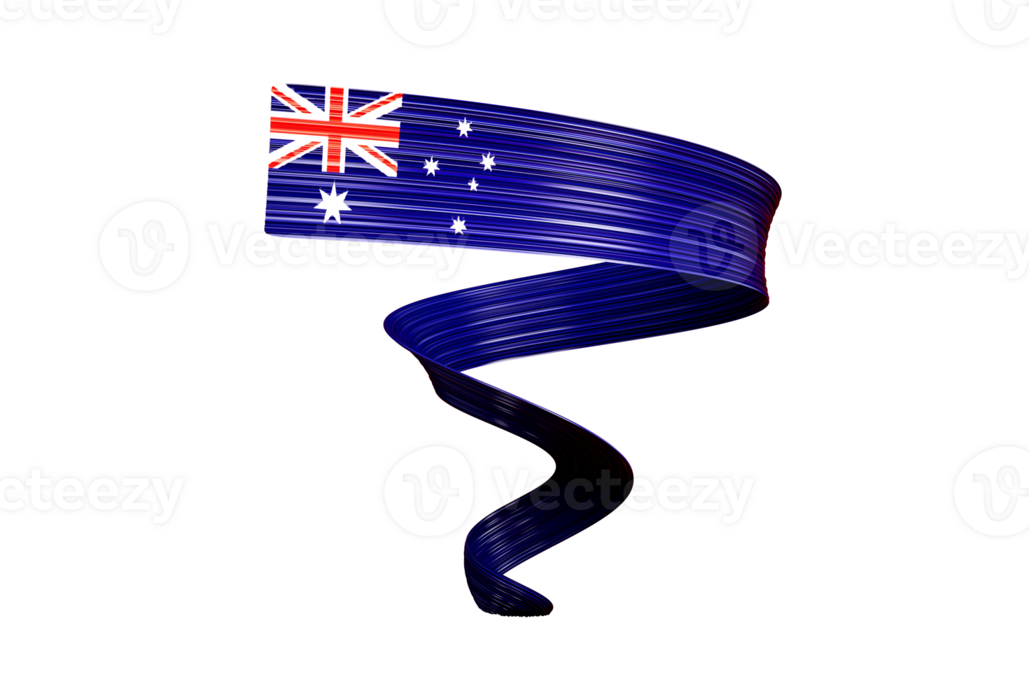 Australian flag wavy abstract . 3d illustration. png