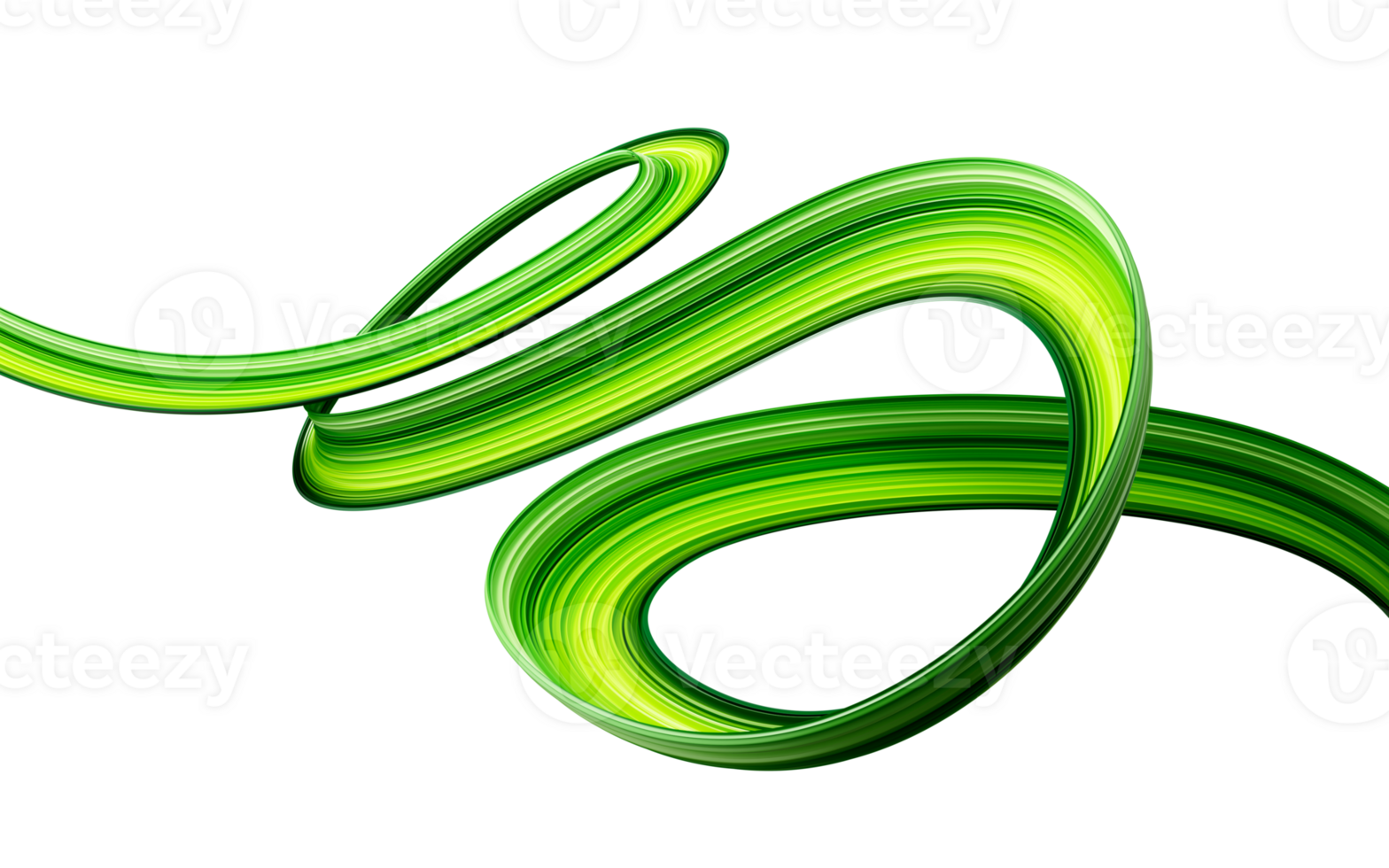 passez au concept vert, ruban vert abstrait faisant une piste pour un meilleur environnement illustration 3d png