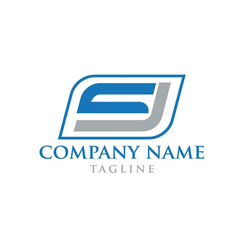 sj typography logo design vector