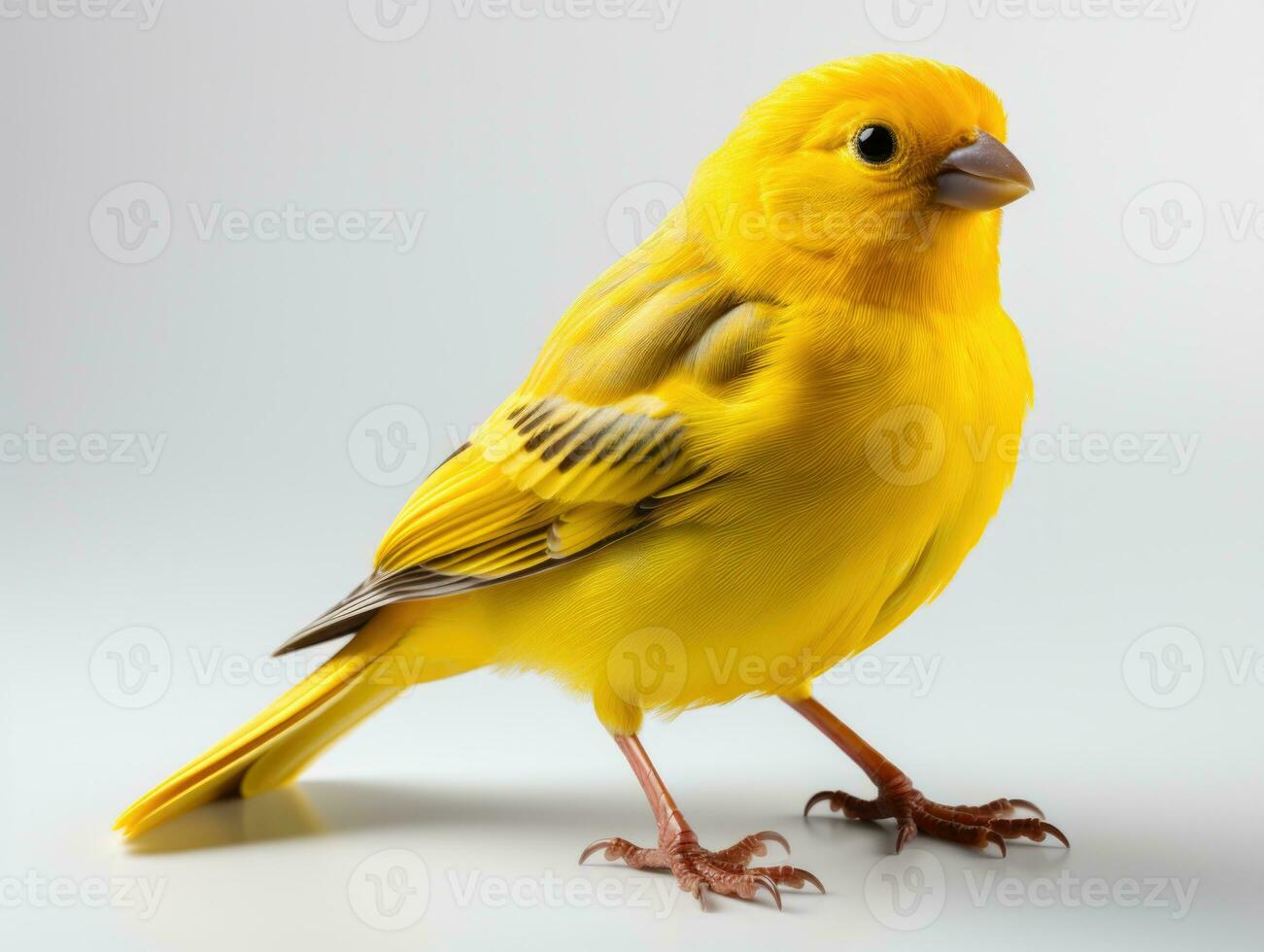 Yellow canary, canary on a white background. Isolated.  AI Generative photo