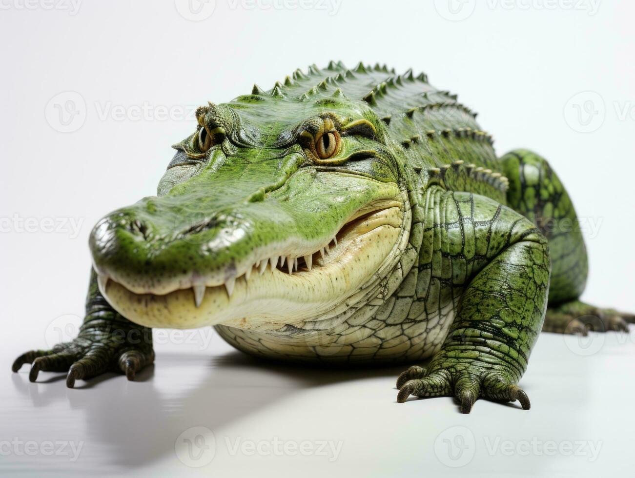 Crocodile isolated on a white background. Studio shot. AI Generative photo