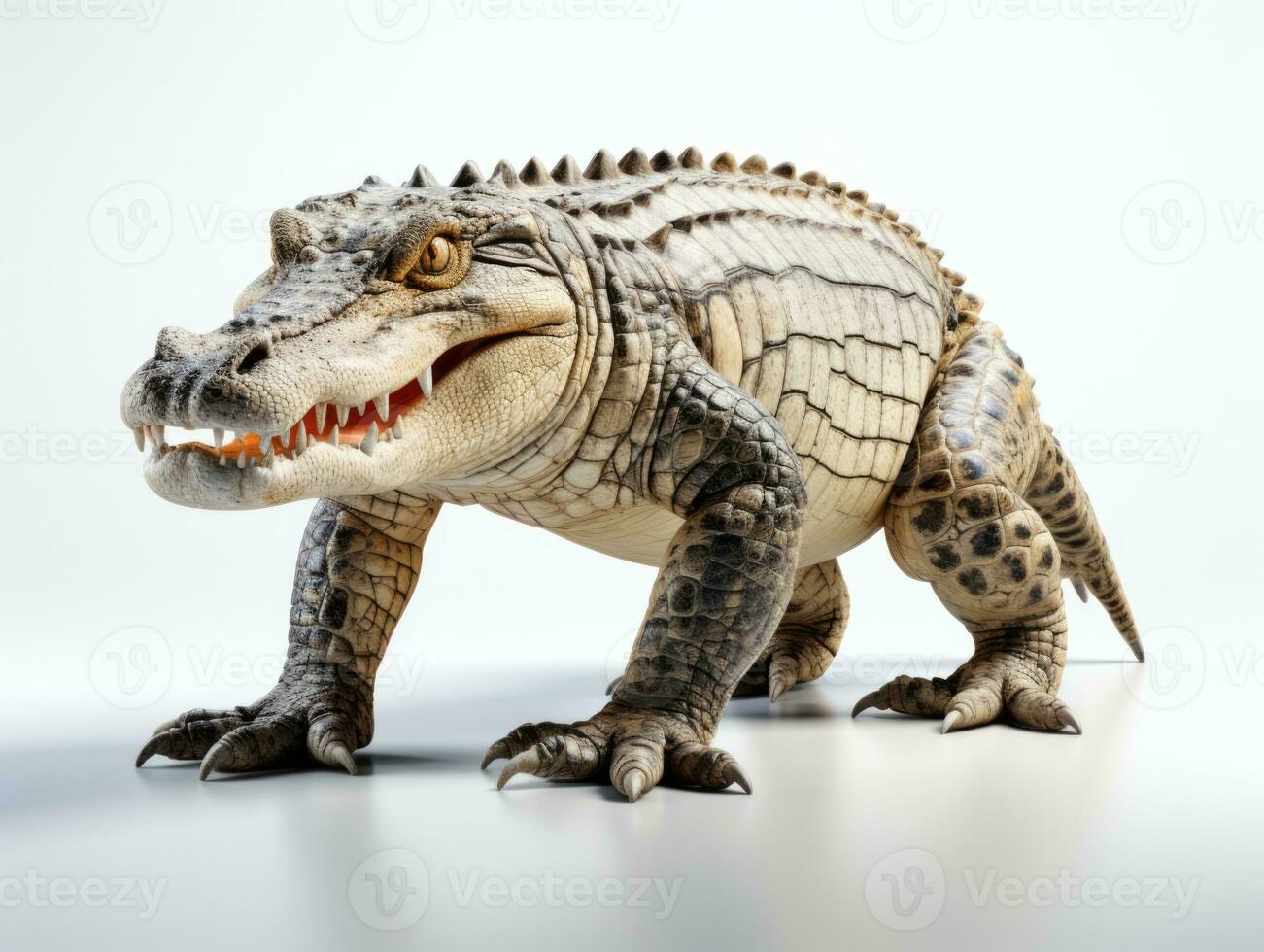 Crocodile isolated on a white background. Studio shot. AI Generative photo