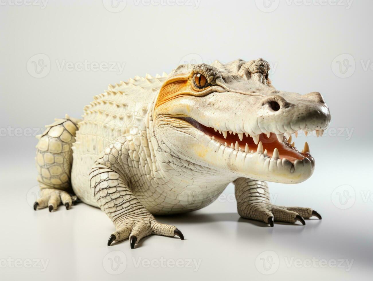 Crocodile isolated on a white background. Studio shot. AI Generative photo