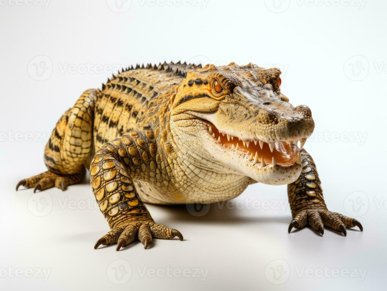 Crocodile isolated on a white background. Studio shot. AI Generative photo