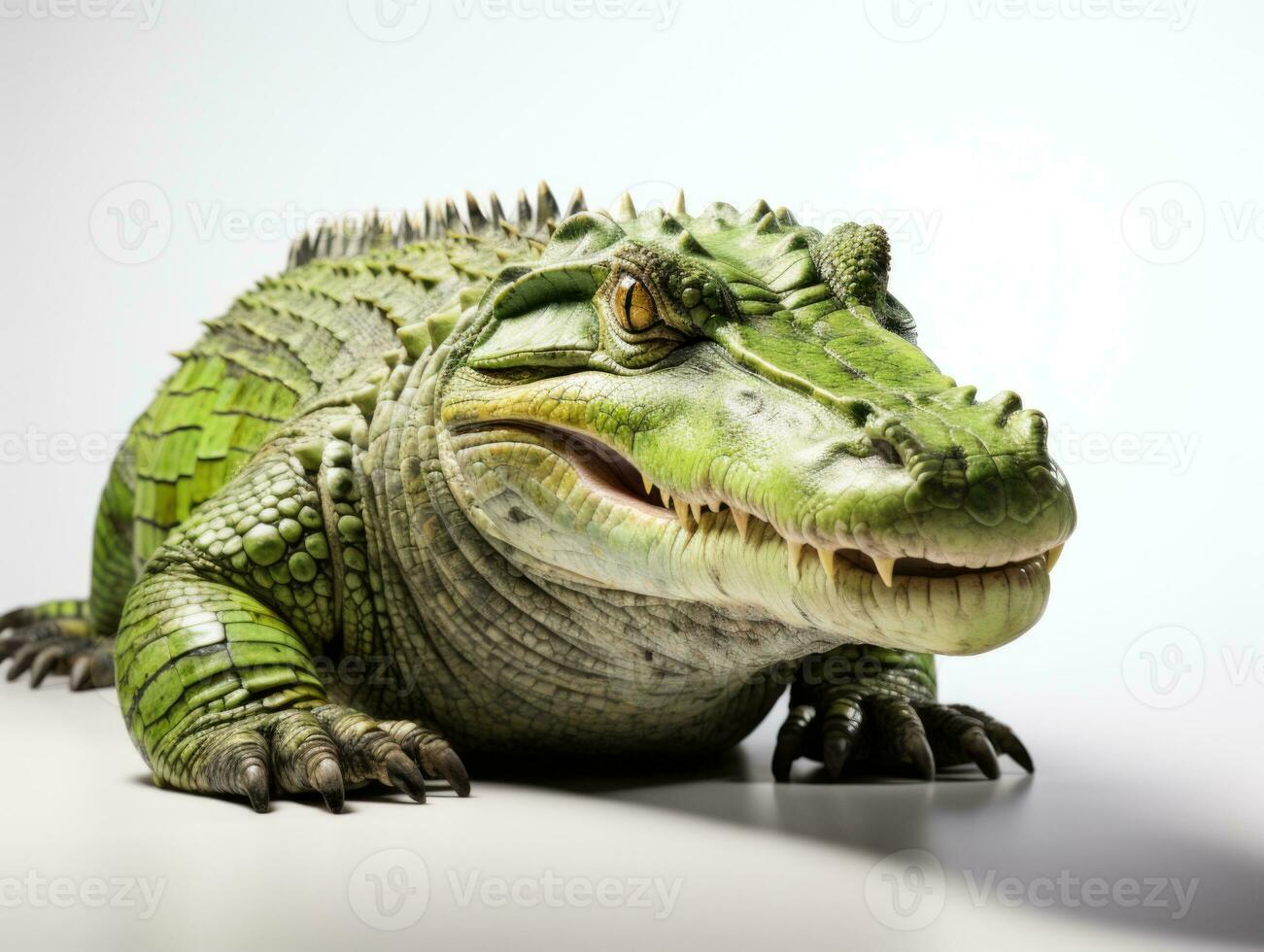 Crocodile isolated on a white background. Studio shot. AI Generative photo