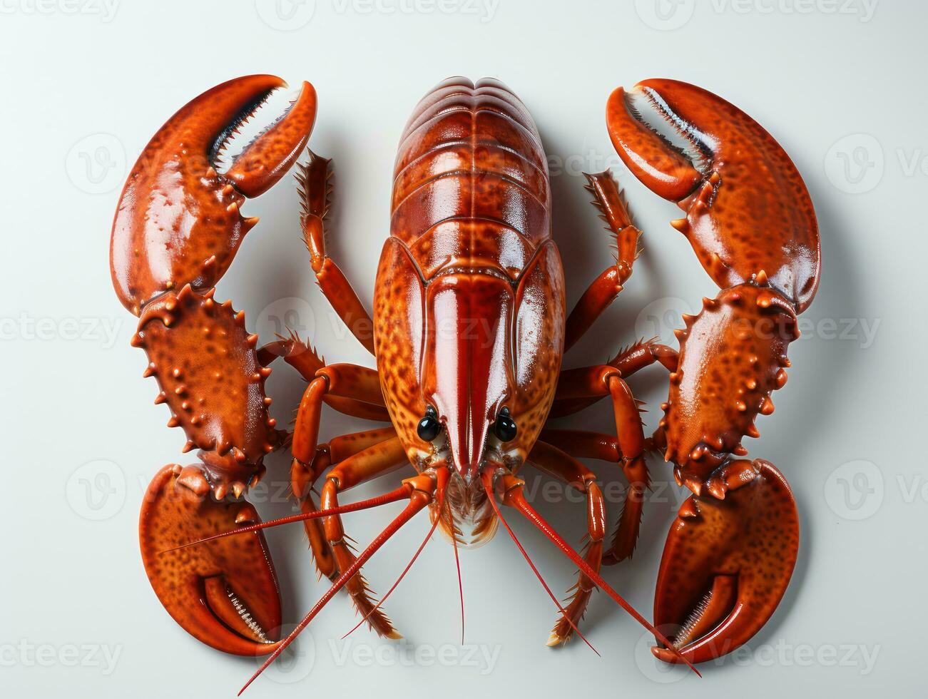 Crawfish on white background. Clipping path included for easy editing. AI Generative photo