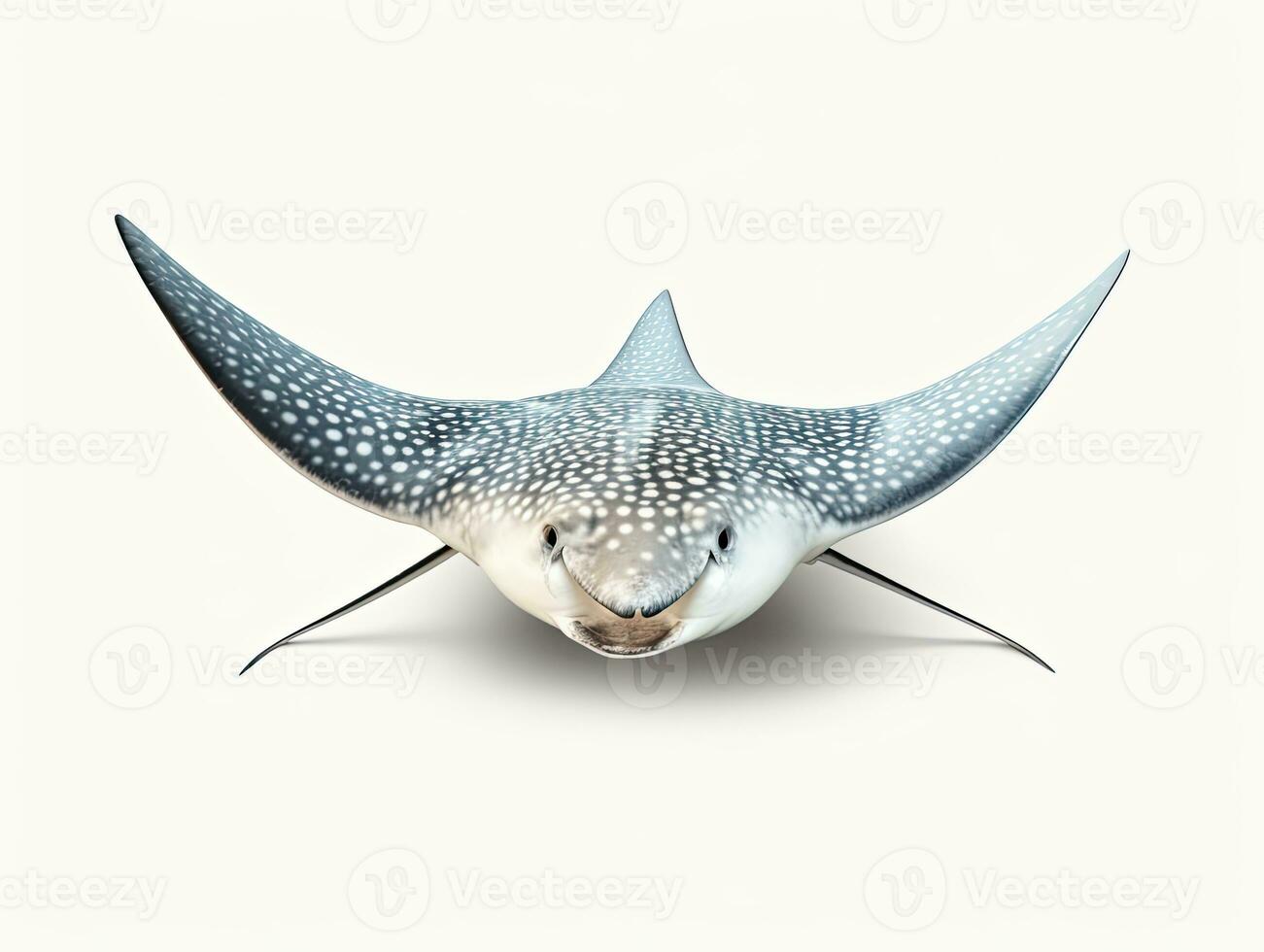 3D rendered illustration of a stingray isolated on white background. AI Generative photo