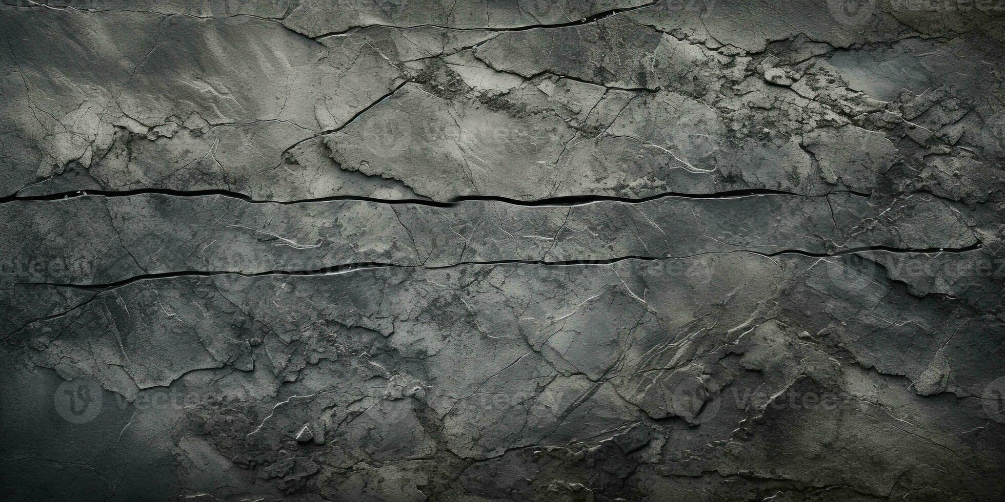 The surface of the old gray stone. Background, texture for design. Dark grey stone wall background texture. Natural pattern of black slate. AI Generative photo