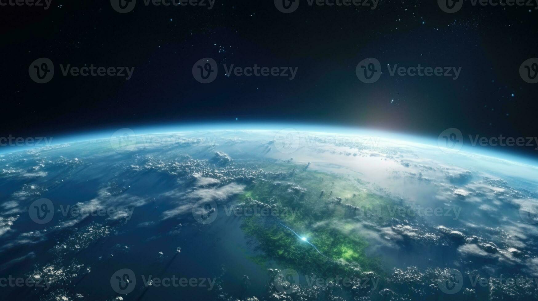 Beautiful view of the planet Earth from space. 3d illustration. AI Generative photo