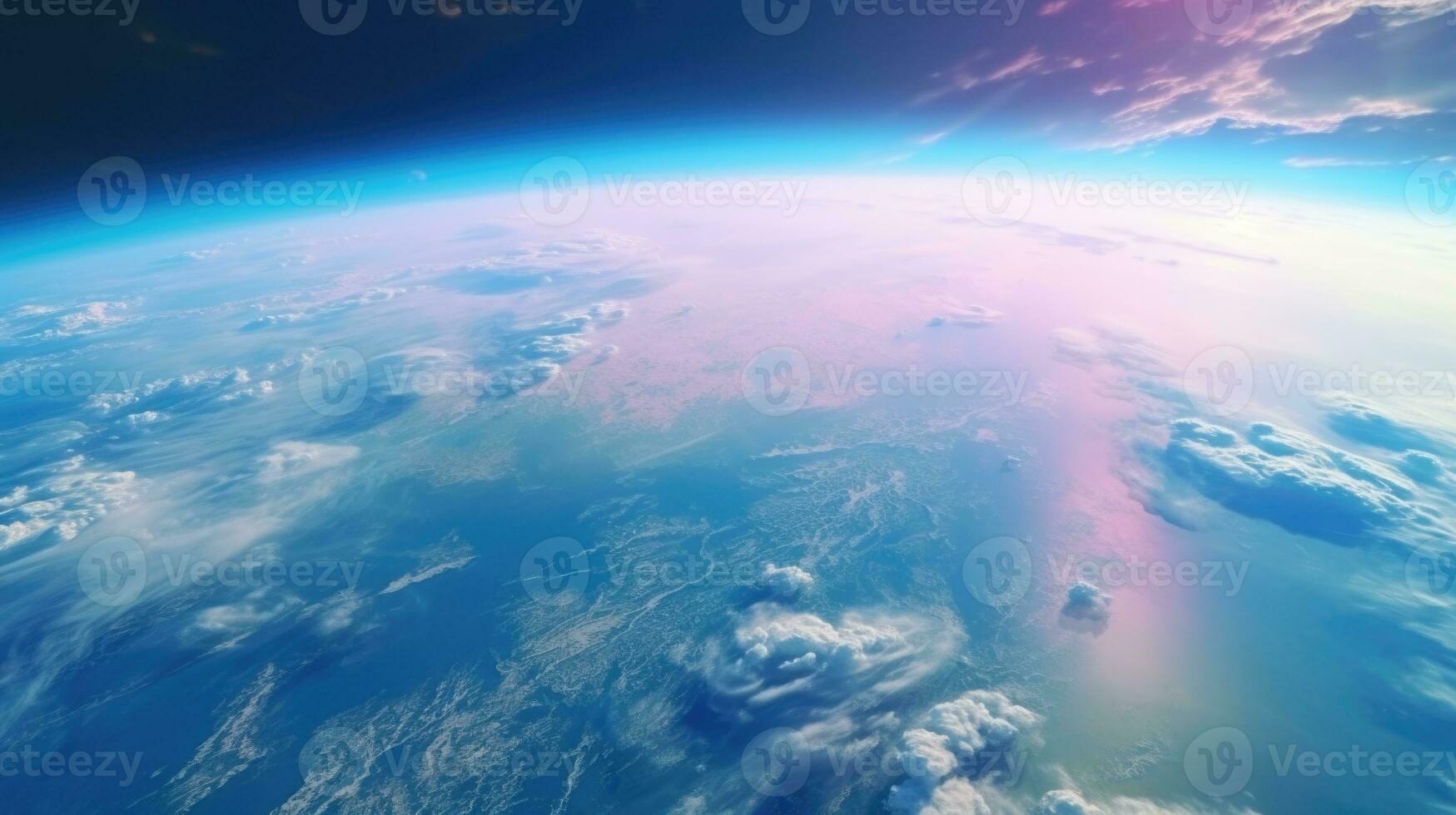 Beautiful view of the planet Earth from space. 3d illustration. AI Generative photo