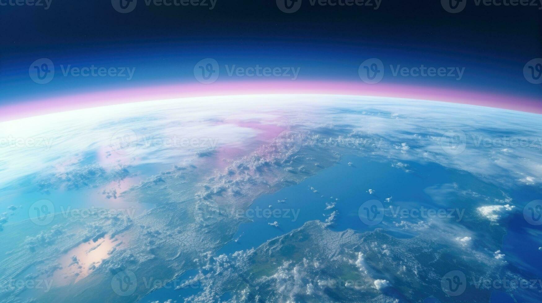 Beautiful view of the planet Earth from space. 3d illustration. AI Generative photo