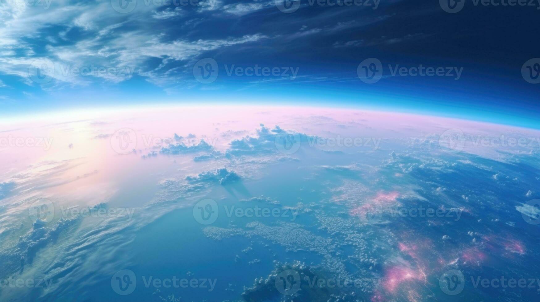 Beautiful view of the planet Earth from space. 3d illustration. AI Generative photo
