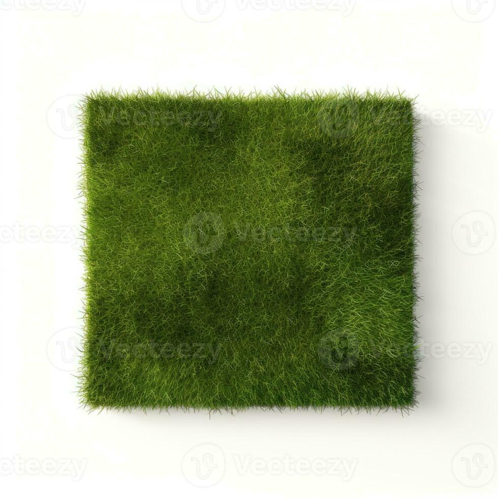 Green grass isolated on white background. 3D illustration. AI Generative photo