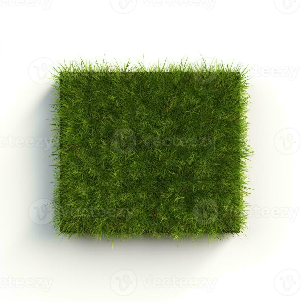 Green grass isolated on white background. 3D illustration. AI Generative photo