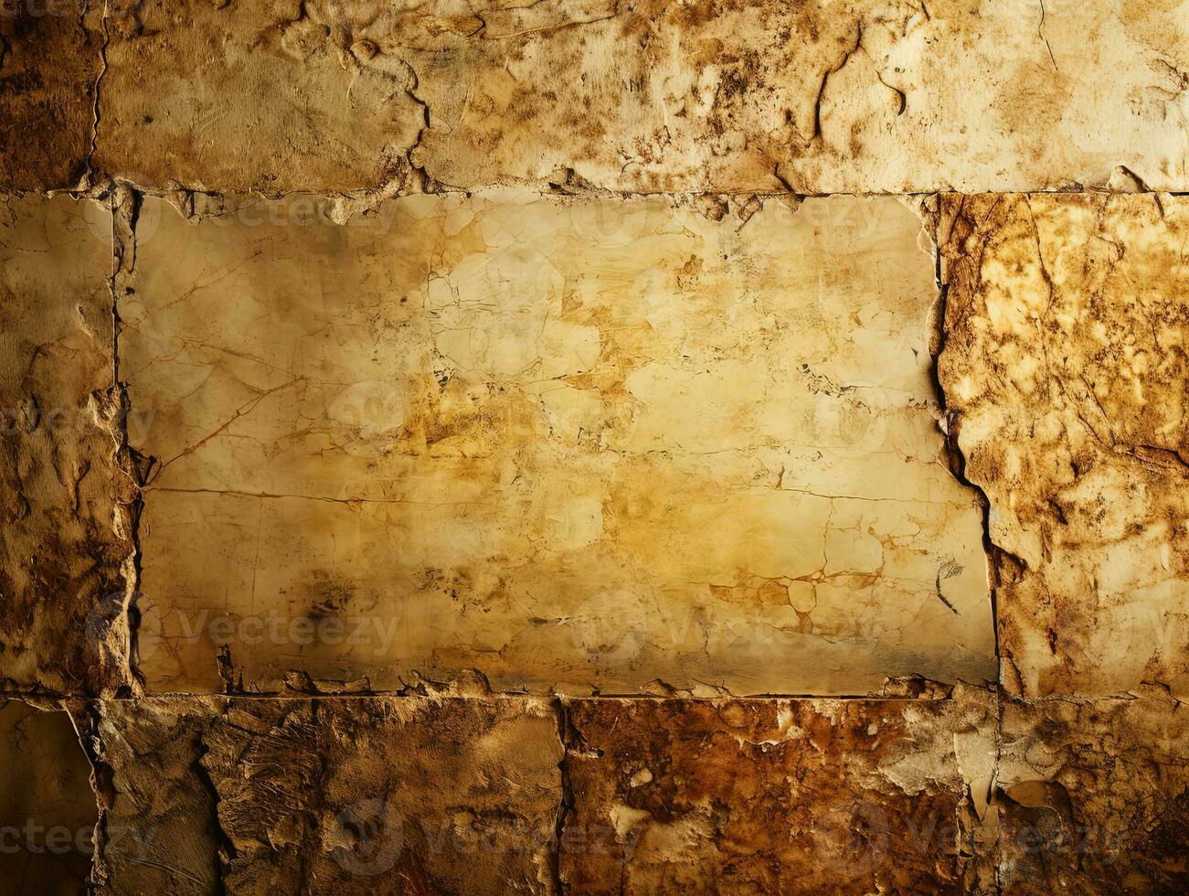 old cracked gold color marble or concrete texture background for design with copy space for text or image. AI Generative photo