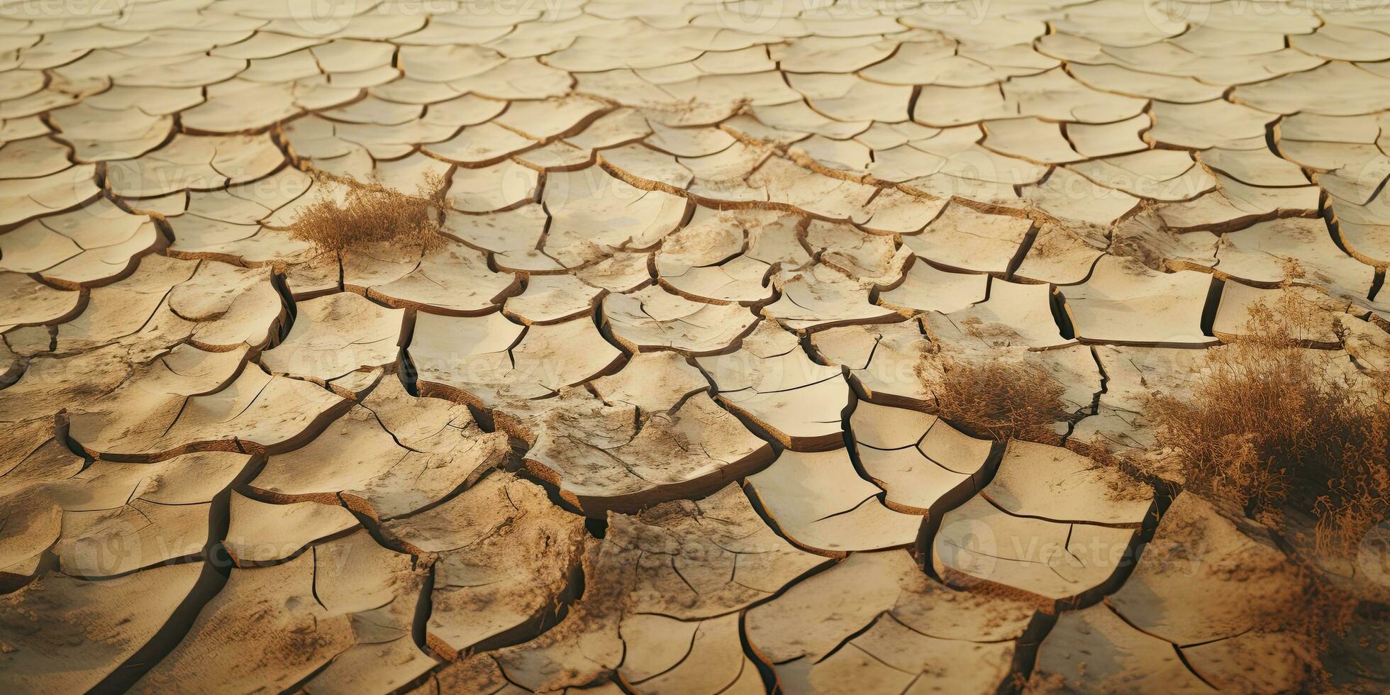 Dry cracked earth background. Global warming and climate change concept. AI Generative photo