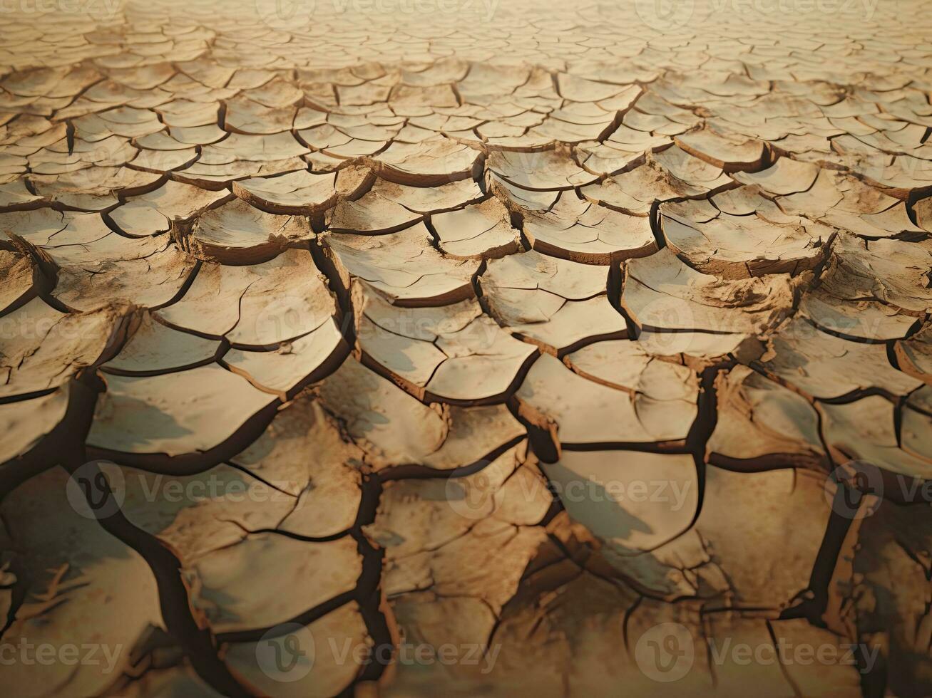 Dry cracked earth background. Global warming and climate change concept. AI Generative photo