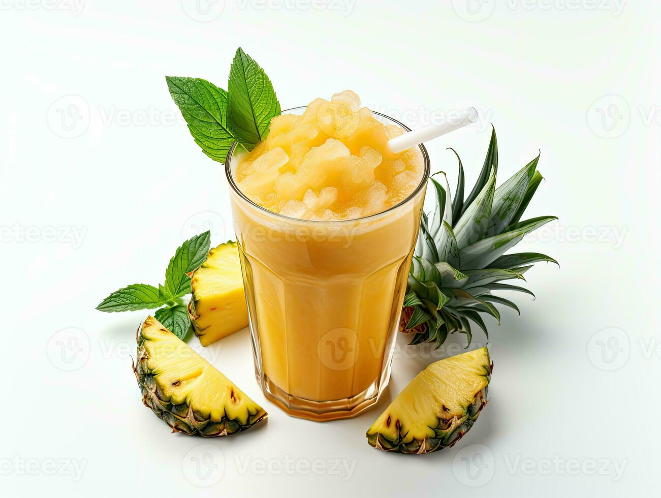 Putting Ice Cubes And Mixed Fruit Along With Pineapple Juice Into Blender  For Fruit Smoothie Free Stock Video Footage Download Clips