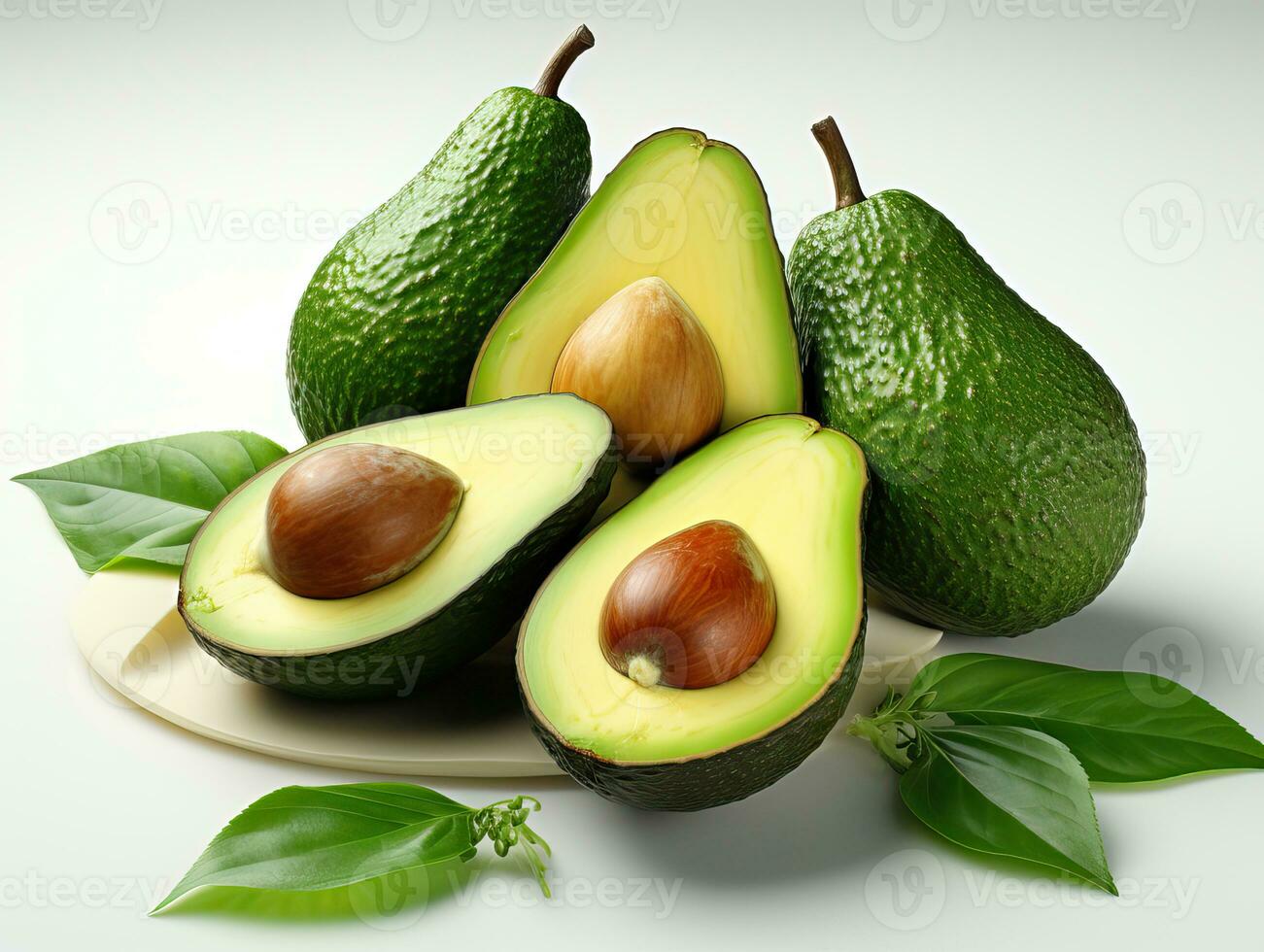 Avocado with leaves photo