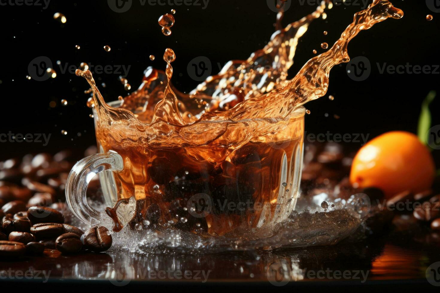 Coffee with splashes photo
