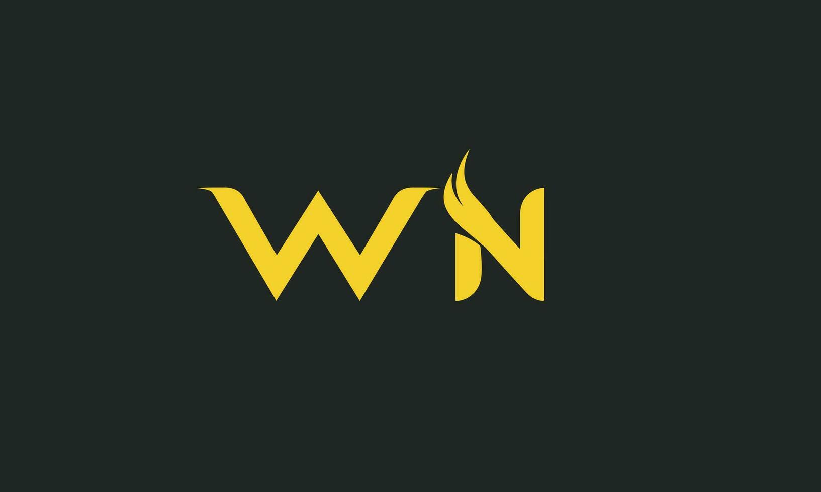 wn o noroeste letras logo diseño vector
