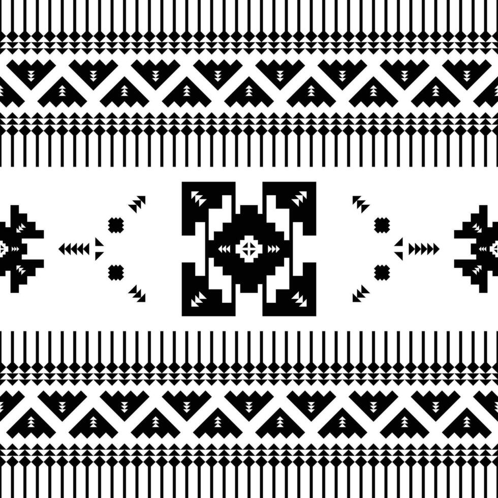 tribal sin costura vector textura. étnico estilo geométrico resumen modelo. nativo oriental. diseño para Costura y impresión tela. negro y blanco.