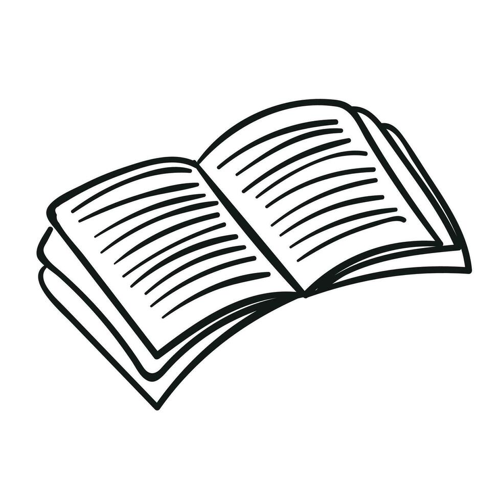 vector libro cuaderno garabatear mano dibujado icono símbolo educación concepto