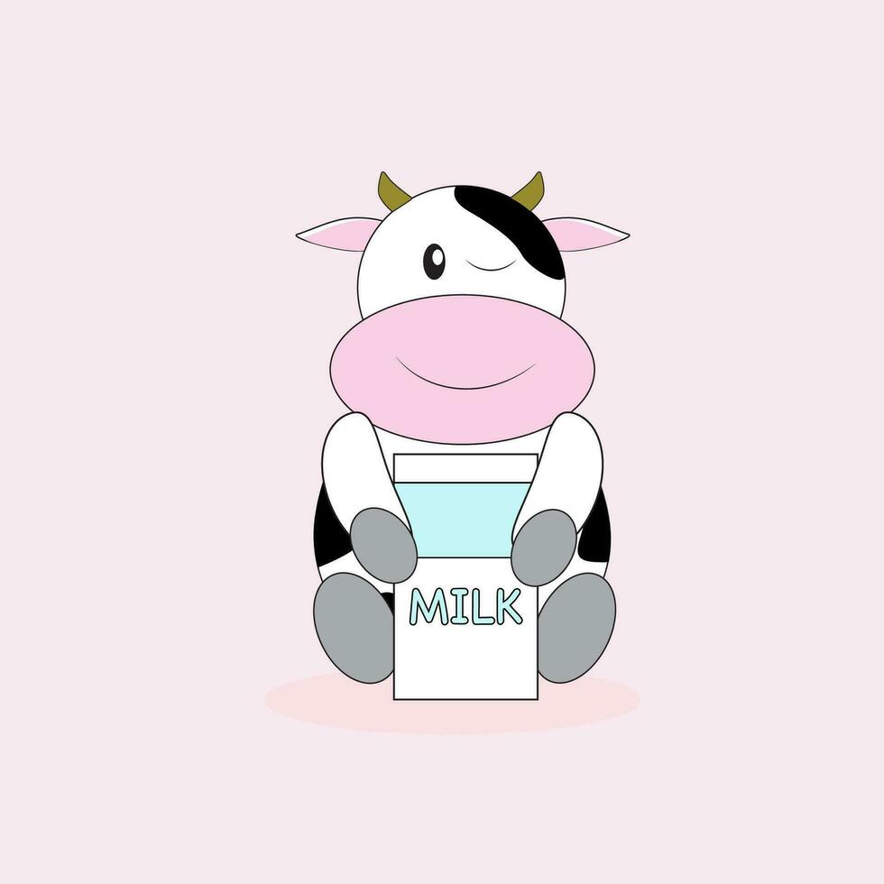 cow wants to drink milk vector