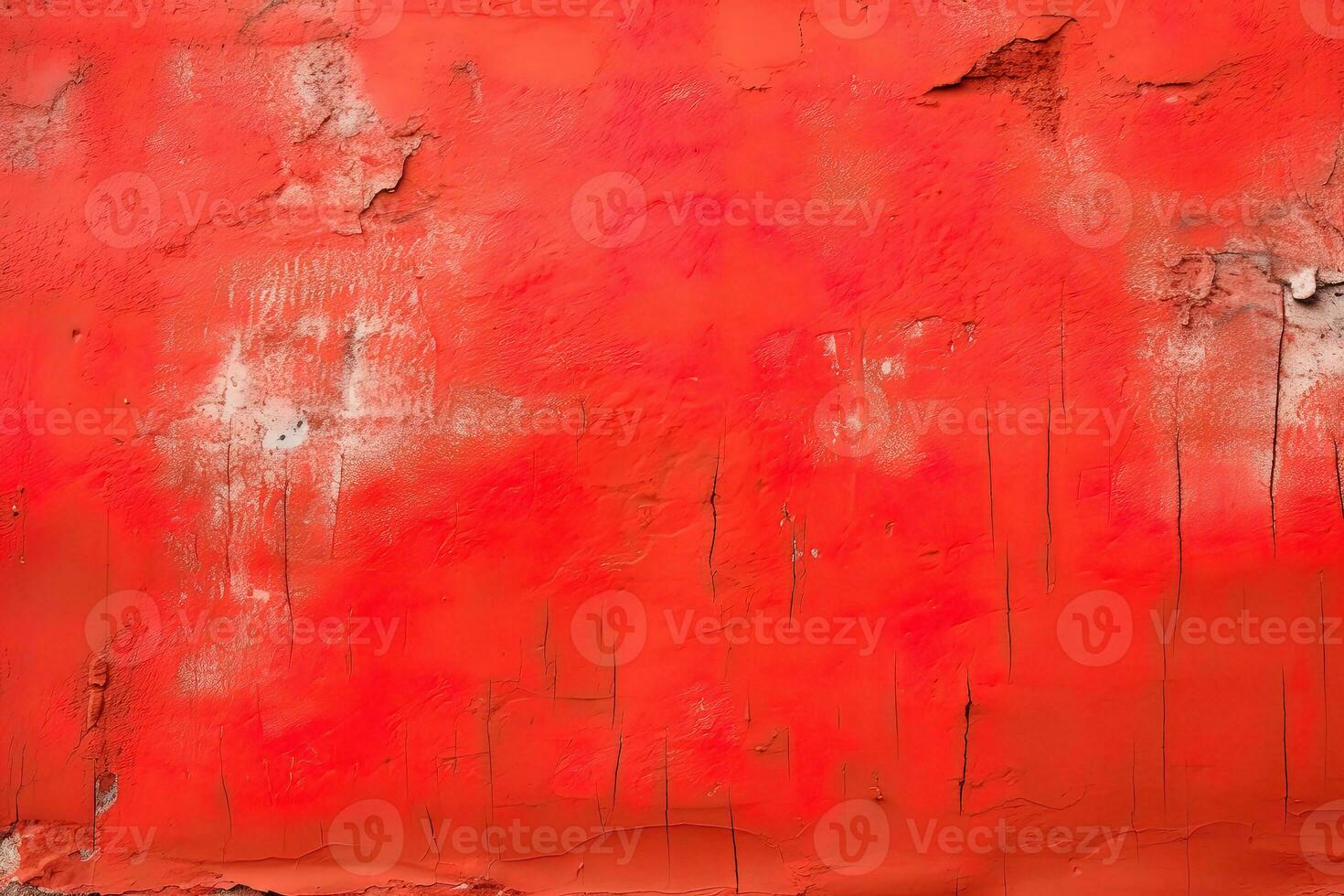 Dirty and weathered red concrete wall background texture. ai generated photo