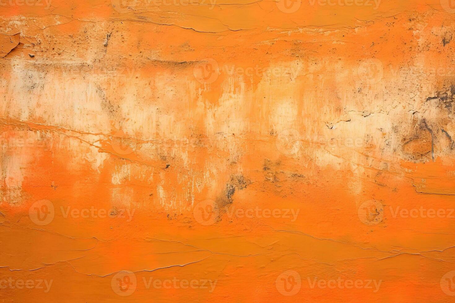 Dirty and weathered orange concrete wall background texture. ai generated photo
