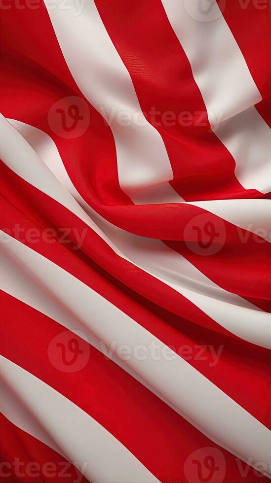 red and white striped fabric texture background. ai generated photo