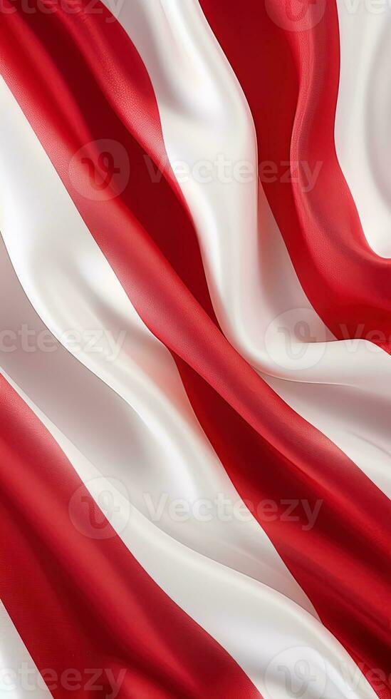 red and white striped fabric texture background. ai generated photo