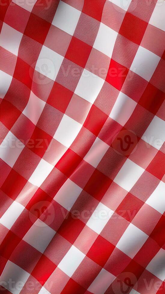 red and white striped fabric texture background. ai generated photo