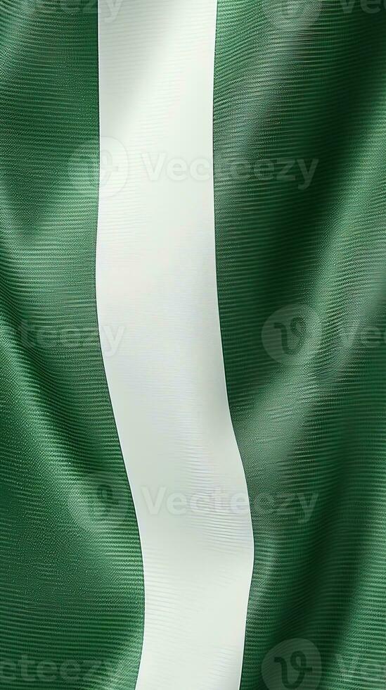 green and white striped fabric texture background. ai generated photo