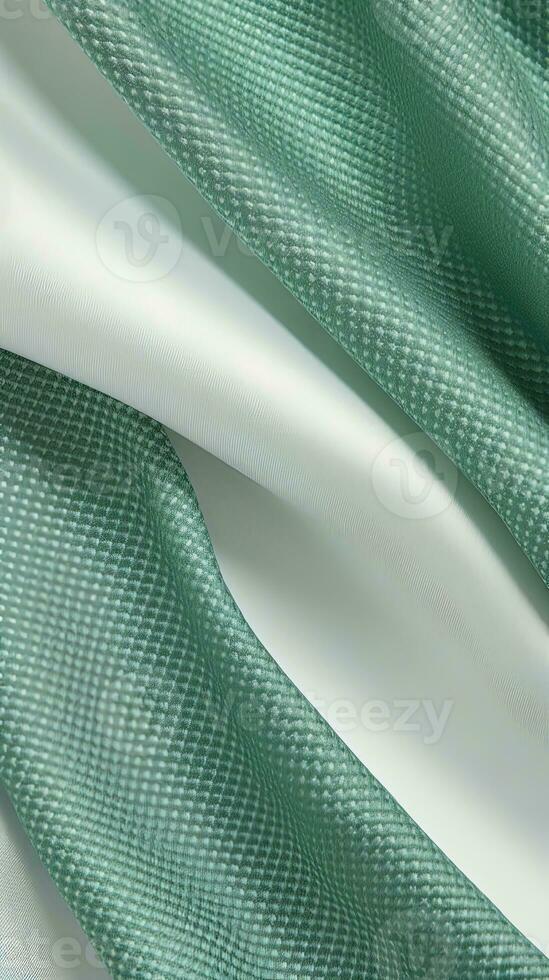 green and white striped fabric texture background. ai generated photo