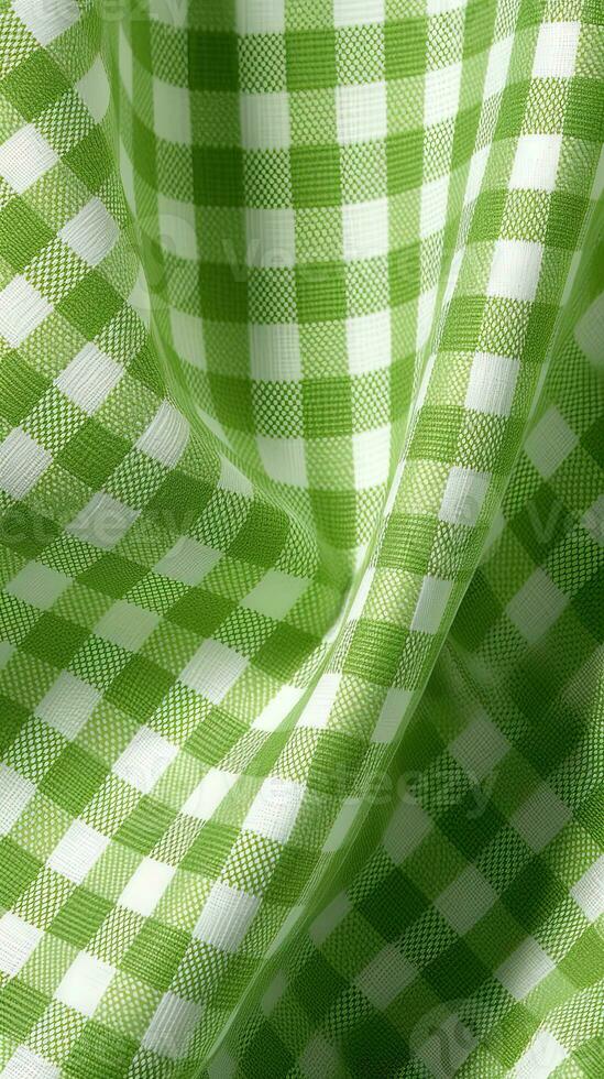 green and white striped fabric texture background. ai generated photo