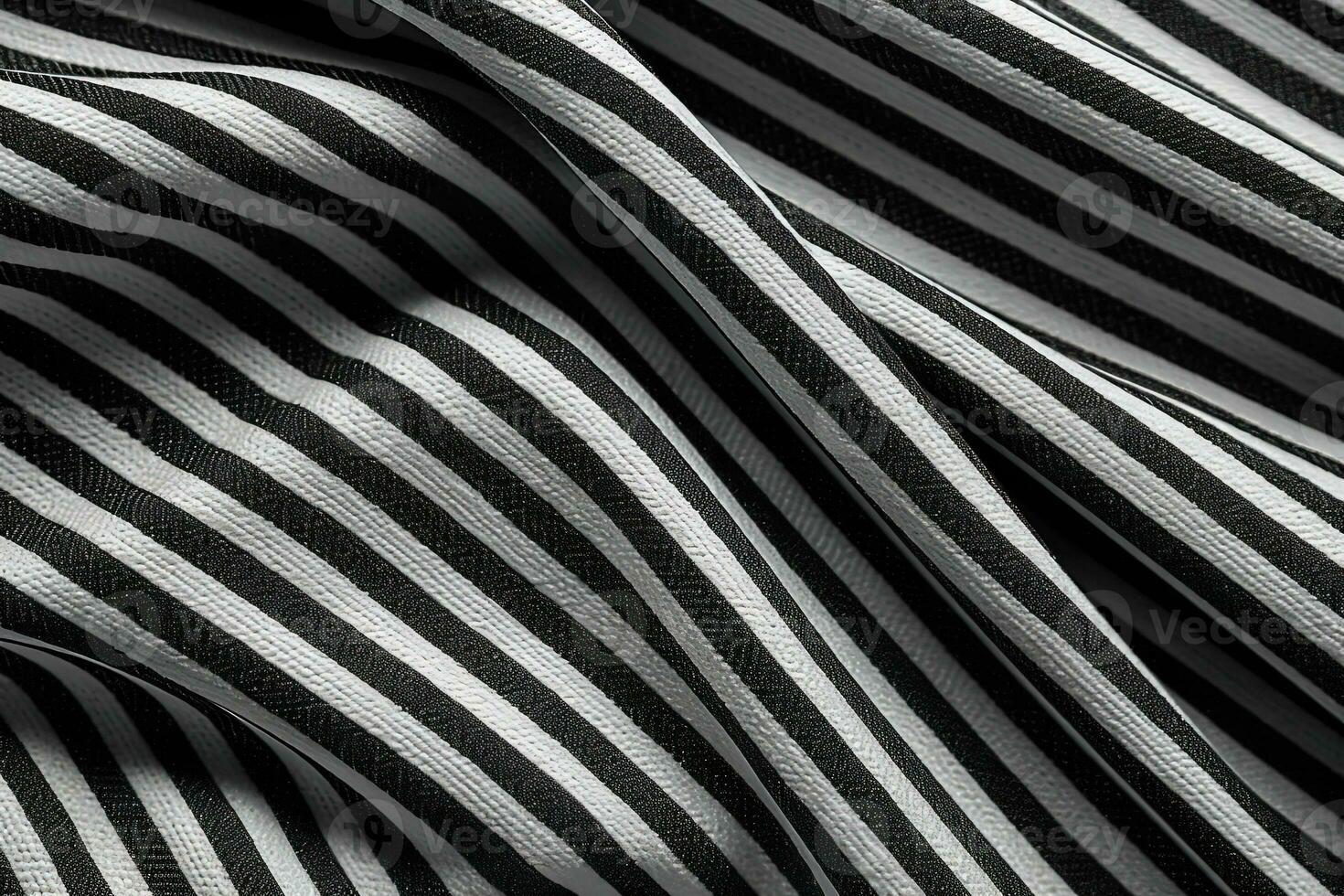 black and white striped fabric texture background. ai generated photo