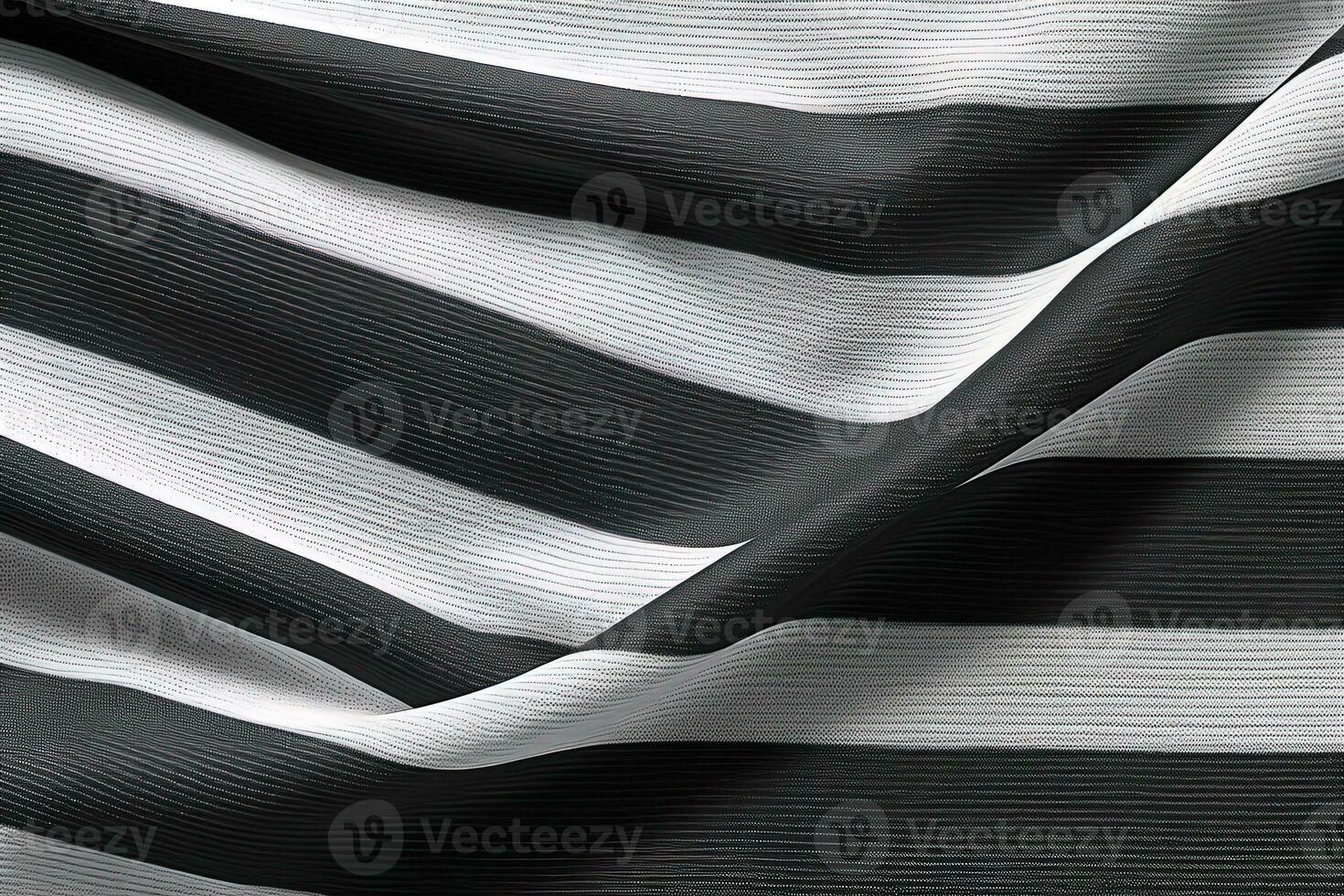 black and white striped fabric texture background. ai generated photo