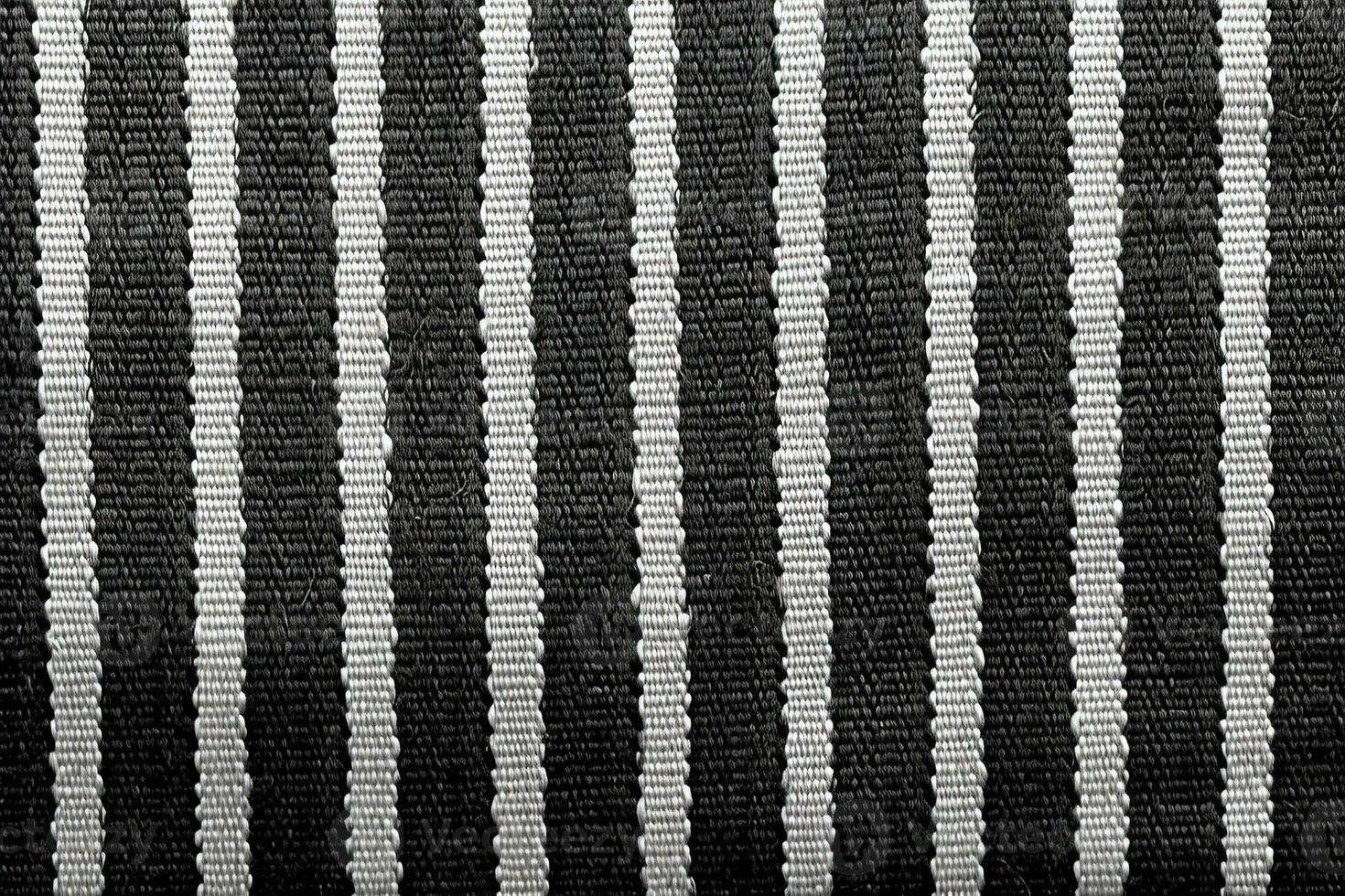 black and white striped fabric texture background. ai generated photo