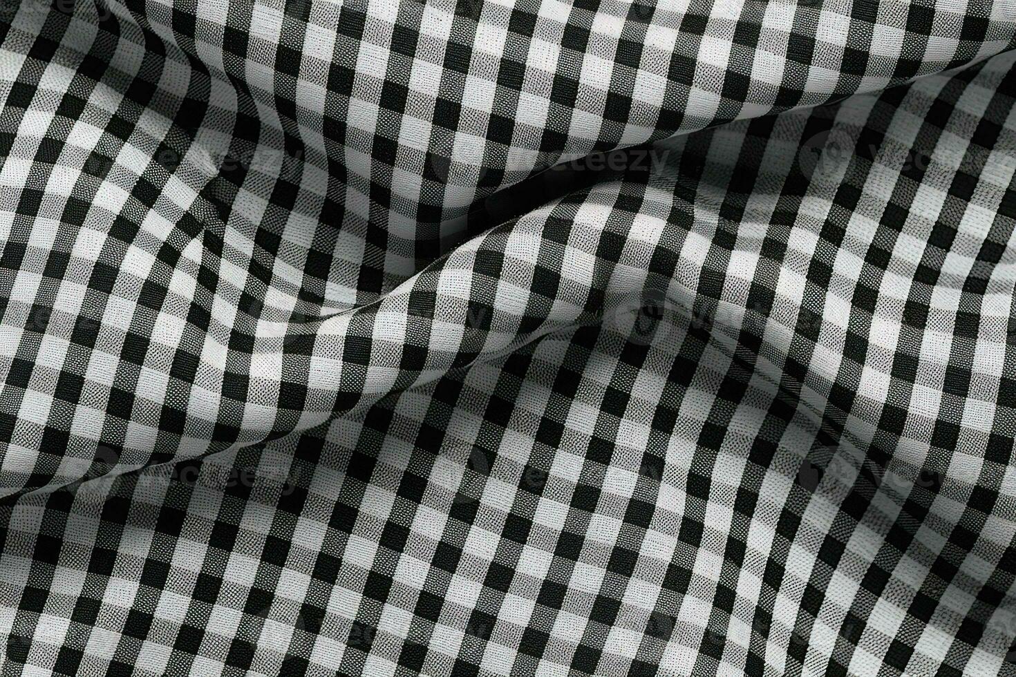 black and white striped fabric texture background. ai generated photo