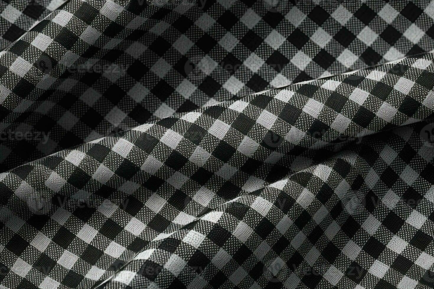 black and white striped fabric texture background. ai generated photo