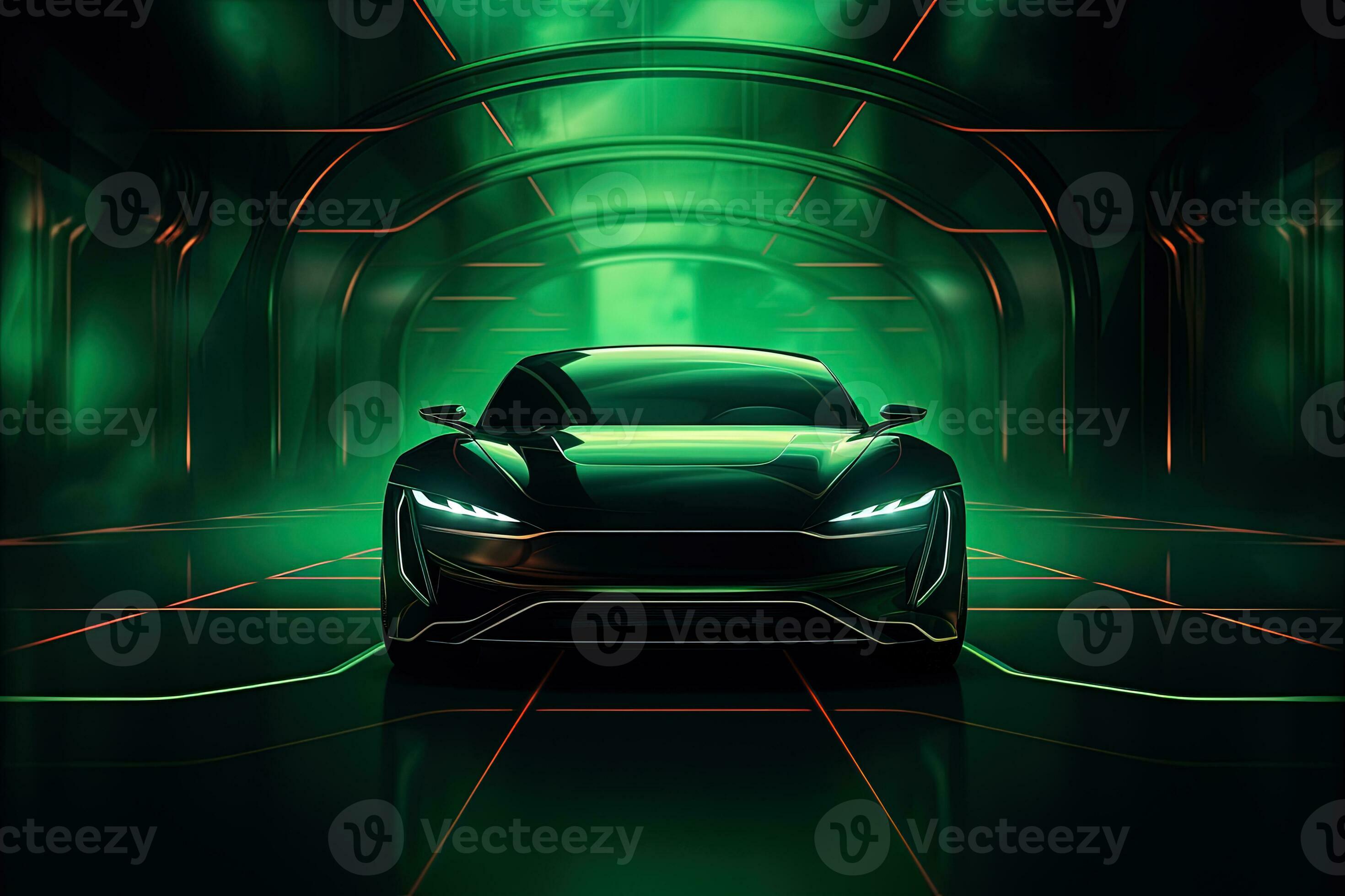 green sports car wallpaper with fantastic light effect background. ai  generated 30554759 Stock Photo at Vecteezy