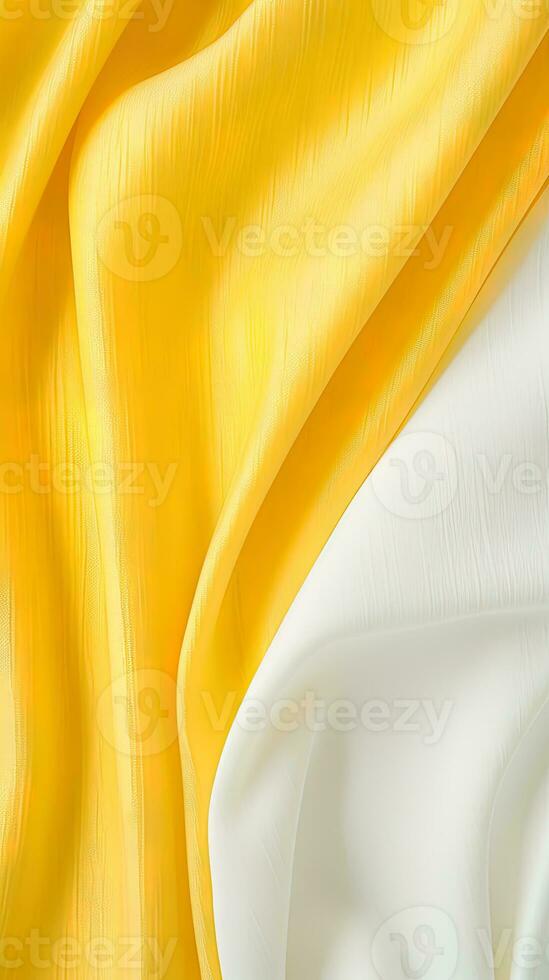 yellow and white striped fabric texture background. ai generated photo