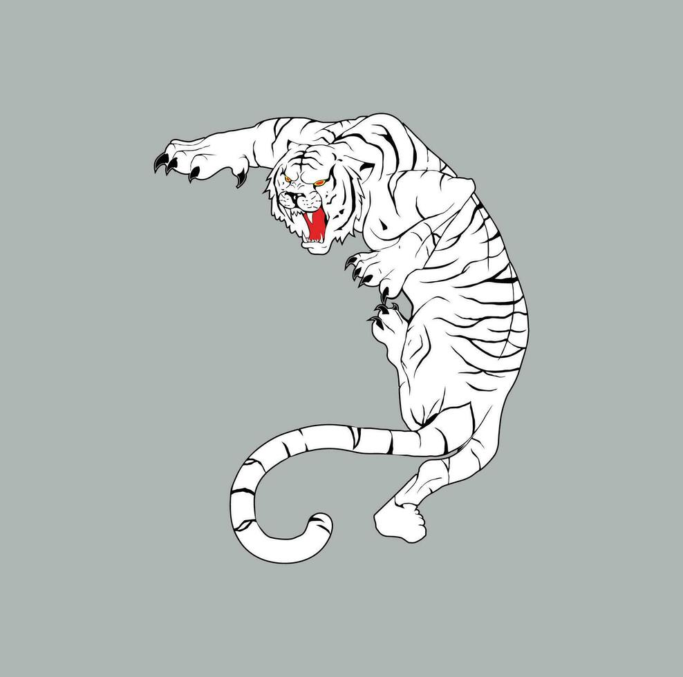 blanco Tigre logo en vector diseño, un ilustración de valor y belleza