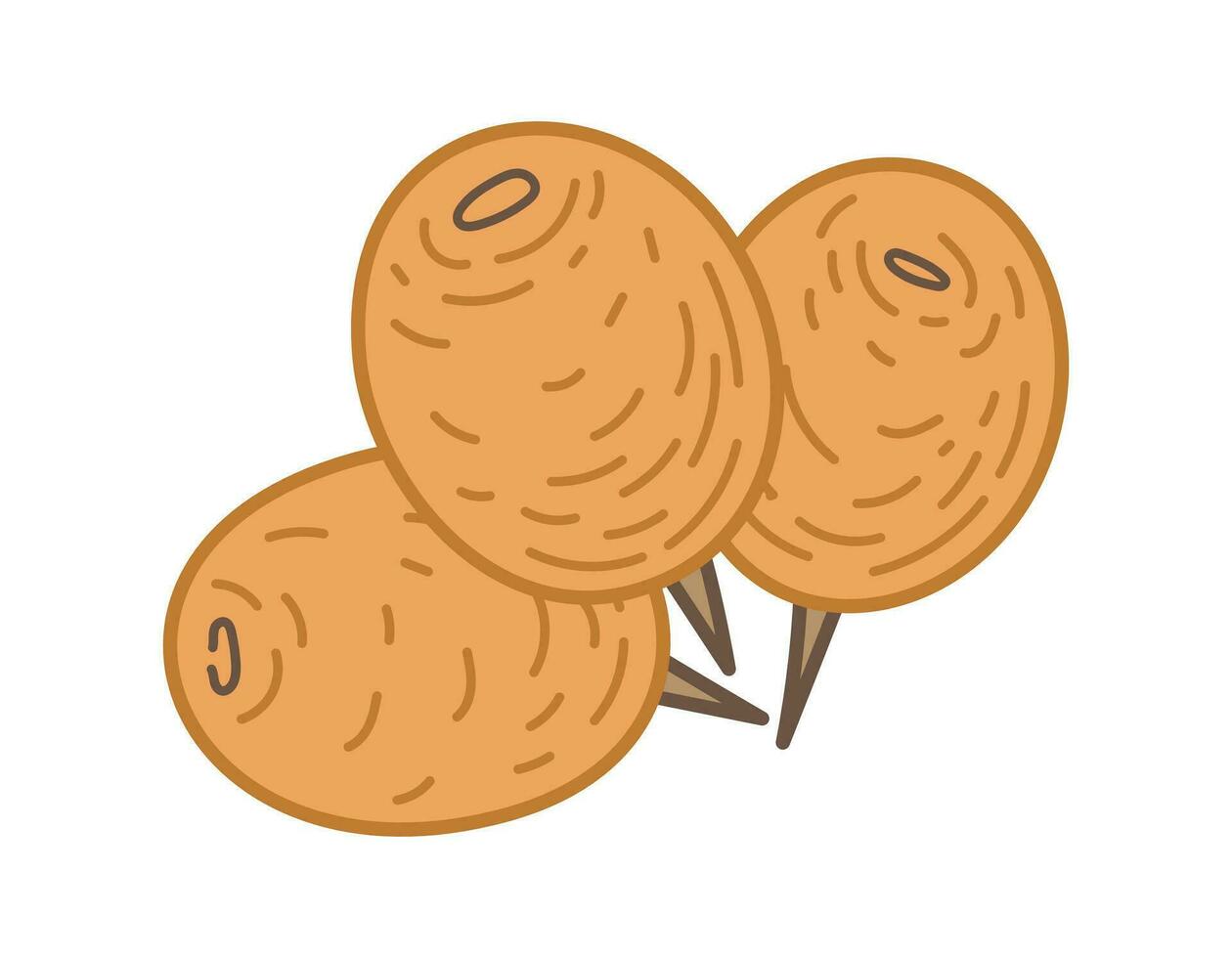 Orange vector sea buckthorn berries, isolated flat illustration, sketch style.