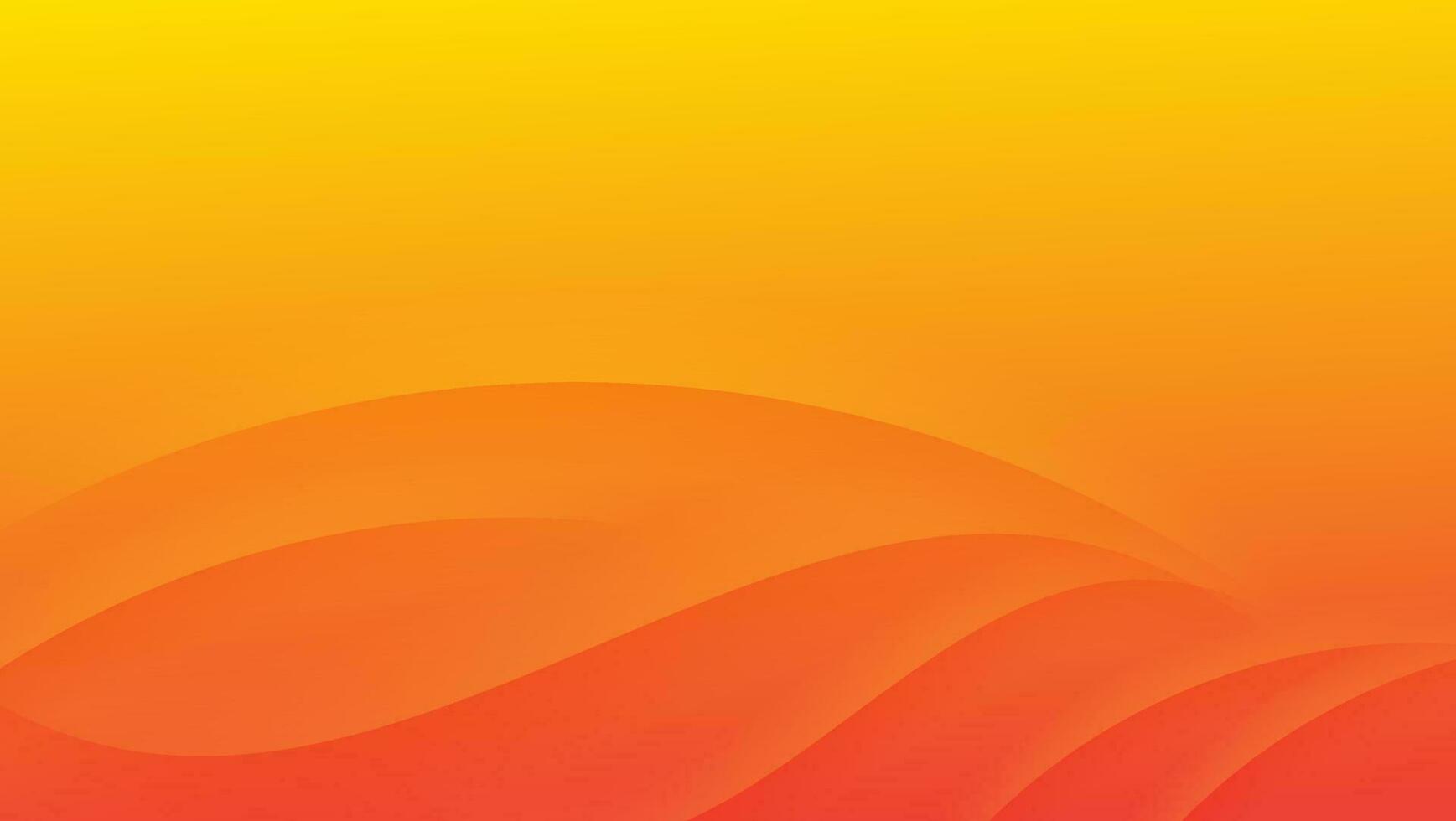abstract orange yellow gradient background with overlapping wavy lines. vector illustration