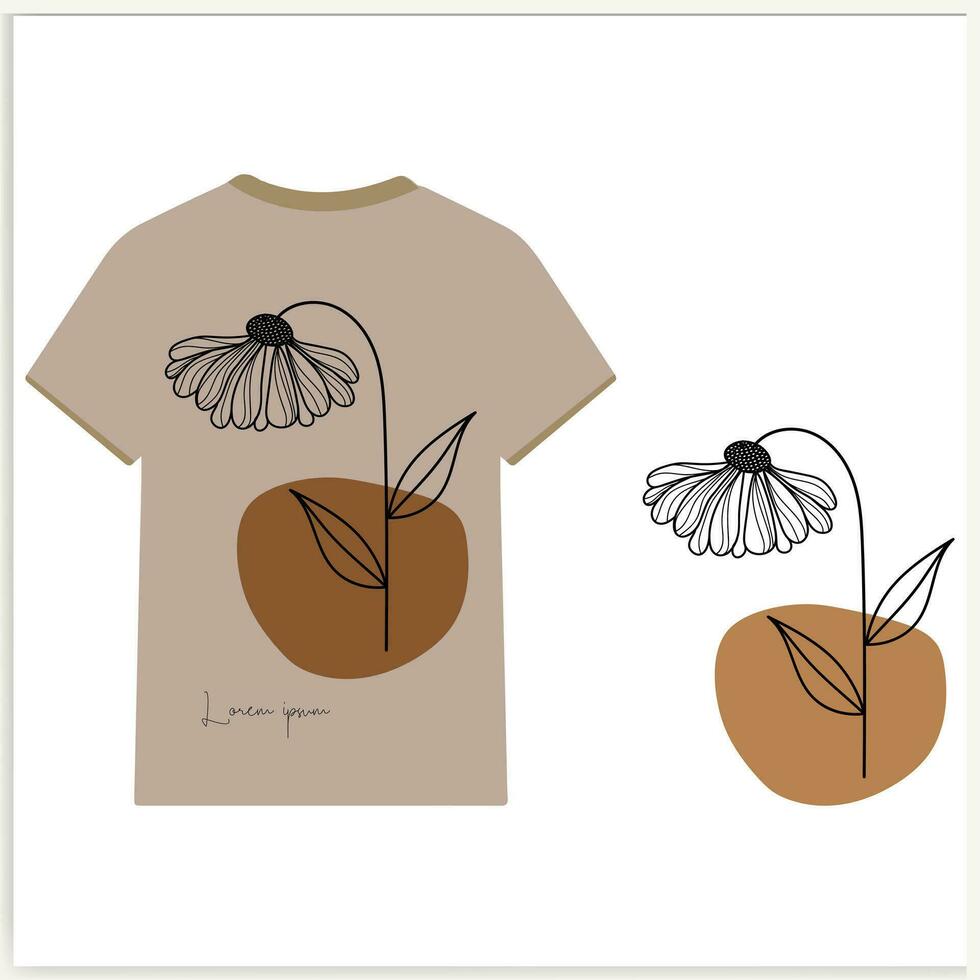 vector camiseta diseño salvaje floral diseño elementos flor hierbas ilustración