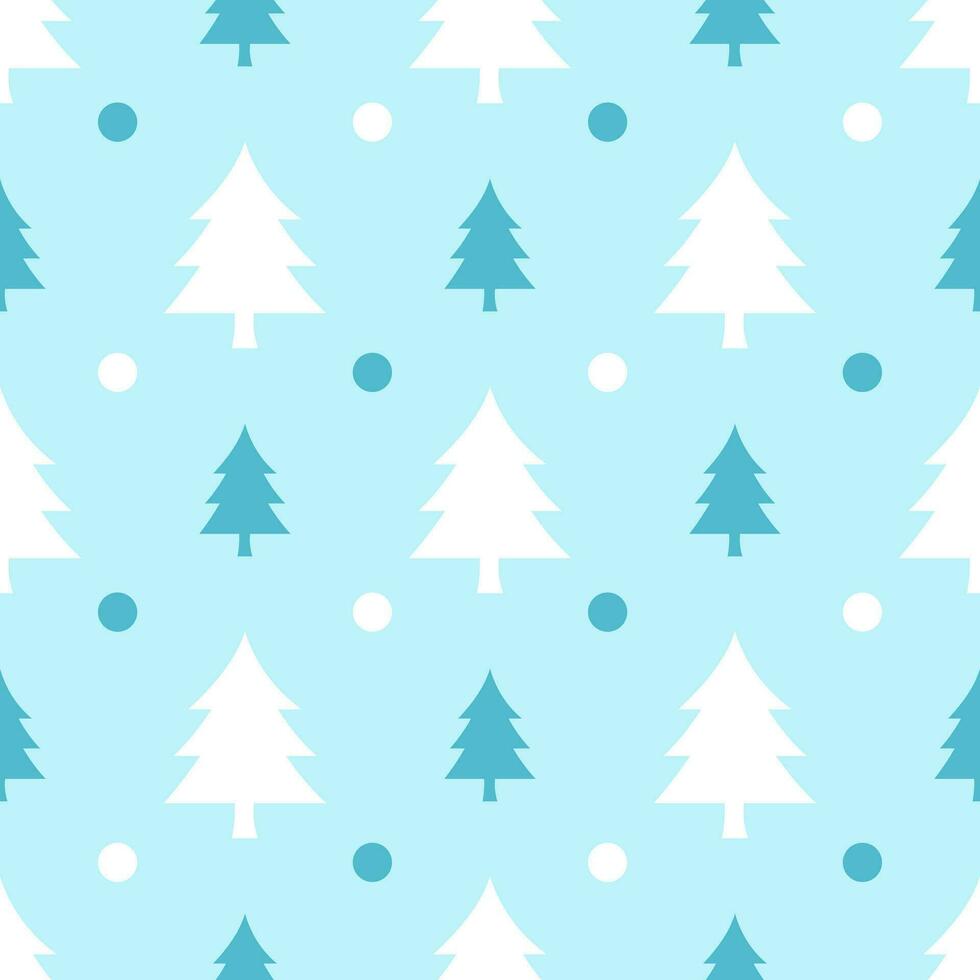 Winter Seamless pattern with Christmas tree and snow background vector