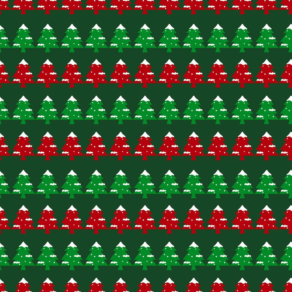 Seamless pattern with Christmas tree and snow background vector