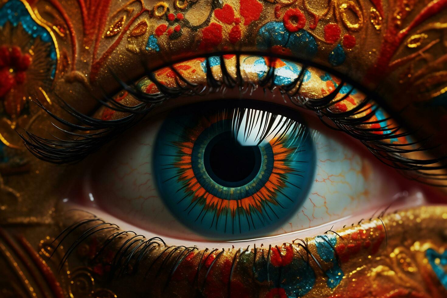 AI Generative Close up shot of beautiful eyes photo